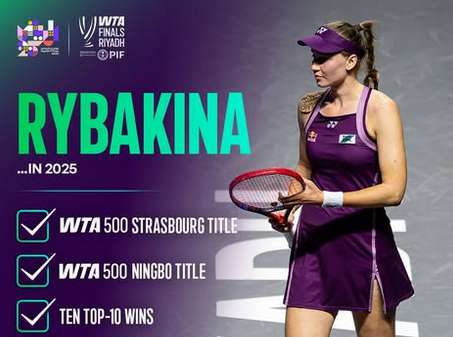 Pundi-Pundi Uang Elena Rybakina Bertambah Rp 85 Miliar Usai Juara WTA Finals Riyadh 2025