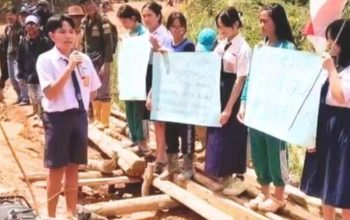 Tak Rela Lihat Kawannya Lewati Lumpur, Bocah SMP Nunukan Ini Orasi Minta Perbaikan Jalan