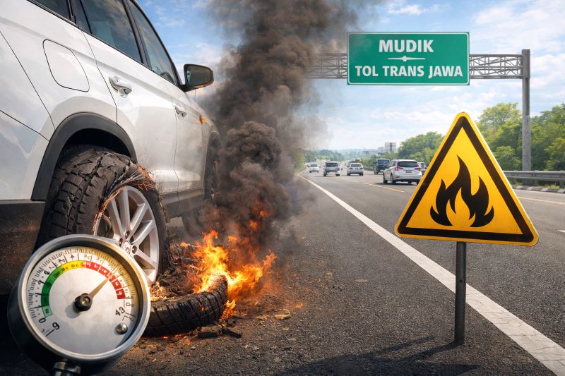 Tekanan Angin Ban Terlalu Rendah Saat Mudik di Tol Trans Jawa Bisa Picu Ban Meledak, Ini Penjelasannya