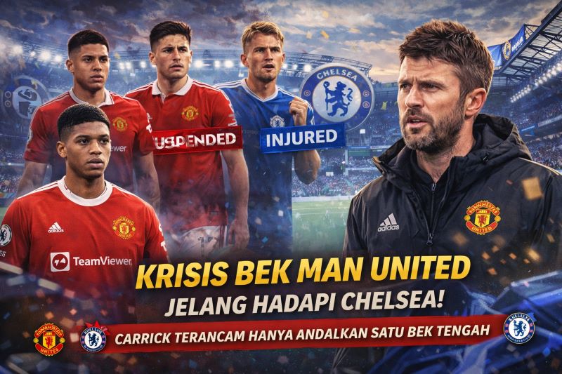 Manchester United Krisis Bek Jelang Duel Lawan Chelsea, Carrick Terancam Hanya Andalkan Satu Bek Tengah