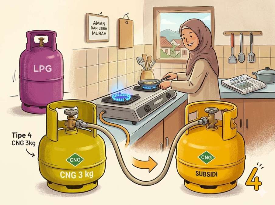 Pemerintah Ganti LPG 3 Kg ke CNG, Lebih Murah, Hemat Subsidi dan Tanpa Ganti Kompor