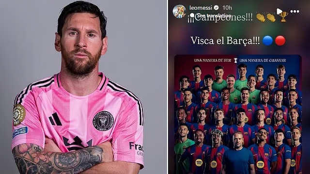 Reaksi Emosional Lionel Messi Warnai Pesta Juara La Liga Barcelona di El Clasico